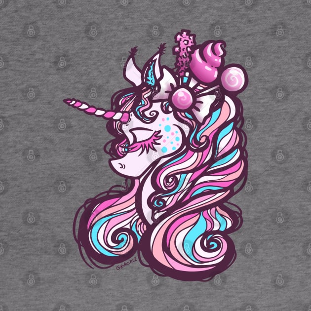 Pink Sugar Rush Unicorn by Jan Grackle